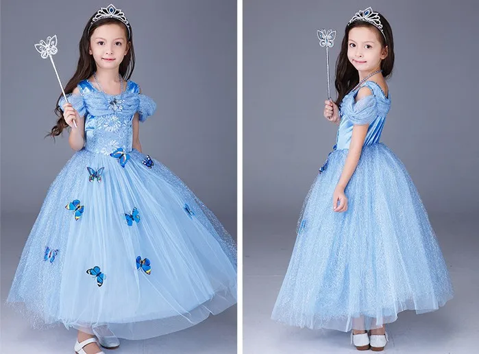 Новинка года; стильное платье принцессы Золушки; платье для девочек Frozen