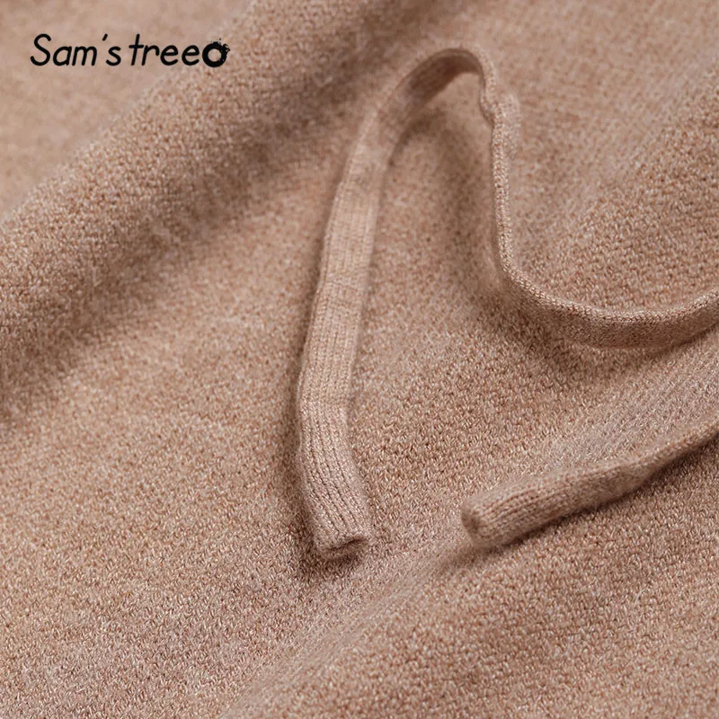 SAM'S TREE, разноцветные, широкие, корейские, вязаные, женские штаны,, зимние, чистый шнурок, эластичный пояс, свободные, повседневные, женские брюки