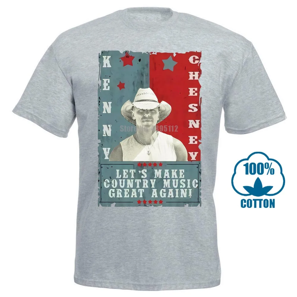 Черная футболка с надписью Kenny Chesney Let'S Make Strand Music Great Again M 6 Xl 012414 - Цвет: Серый