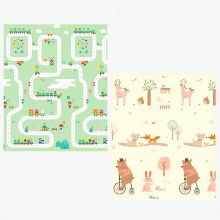 Детский игровой коврик XPE Puzzle, детский двусторонний утолщенный игровой коврик Infantil, коврик для ползания в детскую комнату, складной коврик, Детский ковер - Цвет: B
