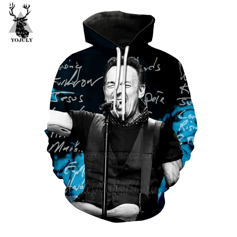 3d принт Брюс Спрингстин толстовки off white Мужская толстовка рок хип хоп Музыка Уличная пуловер Топы странные вещи A74