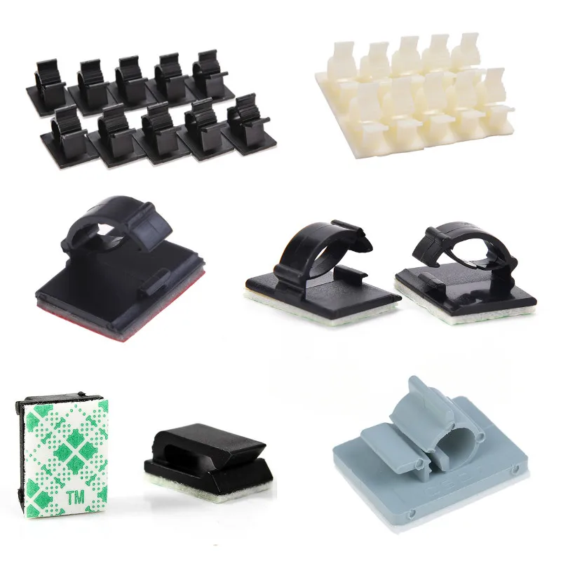 

10/20pcs/pack Self-adhesive Wire Organizer Line Cable Clip Buckle Plastic Clips Ties Fixer Fastener Holder