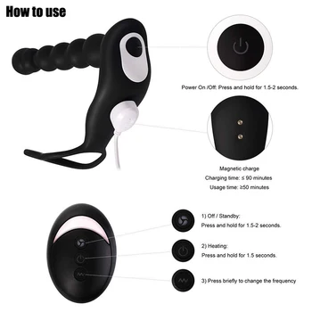 BODYPRO Male Prostate Massage Vibrator Penis  Vibrator Ring  Anal Plug Stimulator Butt Plug Delay Ejaculation Ring Toy For Men 4