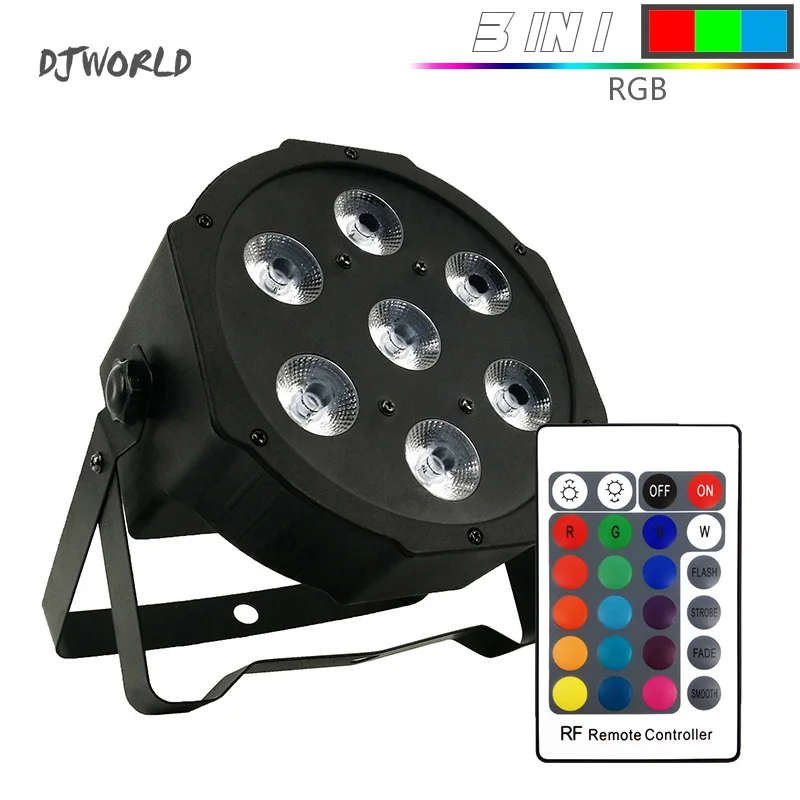 Remote 7x9W RGB Djworld беспроводной пульт дистанционного управления 7x12 Вт RGBW 4в1 цвет 7x18 Вт RGBWA UV 6в1 смешивающий свет для KTV вечерние бальные DJ диско-музыка - Цвет: Remote 7x9W RGB