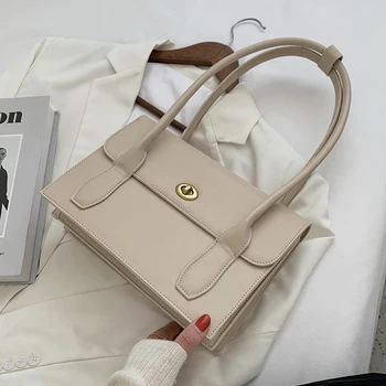 

Solid Color PU Leather Shoulder Handbags for Women 2020 Luxury Handbags Women Bags Designer High Quality Flip Small Square Bag