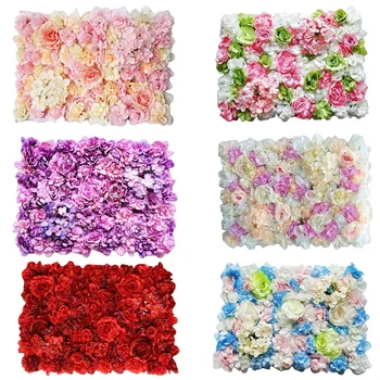 

40*60 artificial flower wall panel rose hydrangea wedding backdrop decor party hotel Christmas flower wall carpet