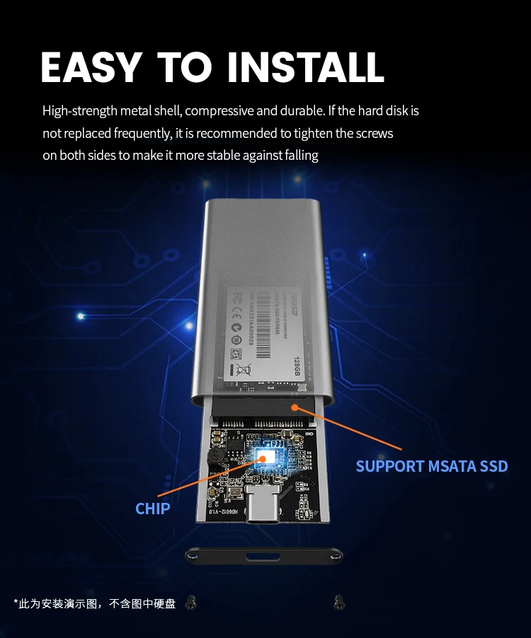 Zomy msata-capa para disco rígido ssd, em