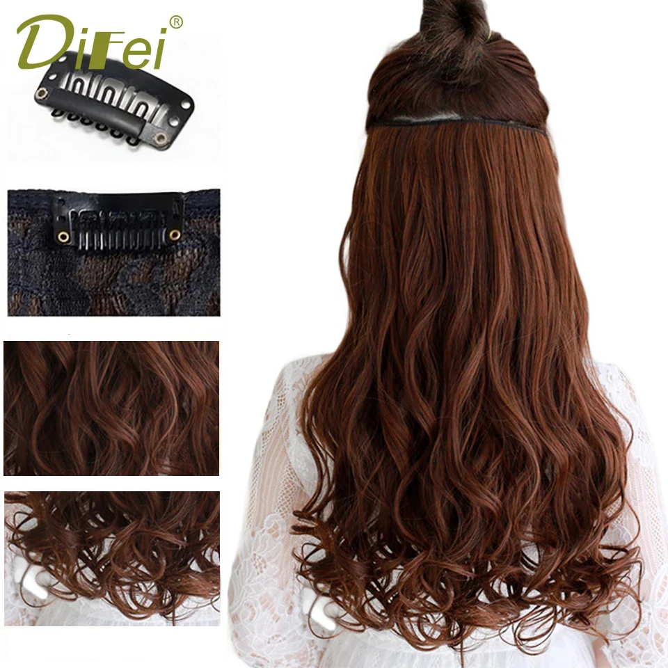 DIFEI 5 зажимы в наращивание волос шелковистые прямые волосы 24 дюйма синтетические накладные волосы кусок зажимы на шиньоны для Для женщин 36 Цвета