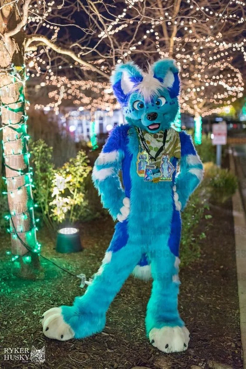 Костюм-талисман Fursuit голубой хаски волк лиса карнавальный костюм для косплея |