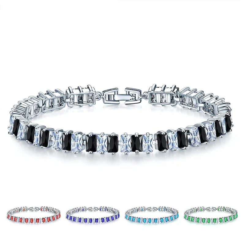 5 мм браслет-цепочка с натуральным кристаллом AAA циркон для тенниса очаровательные женские хип-хоп ювелирные изделия медный материал серебряный браслет 18,5 см