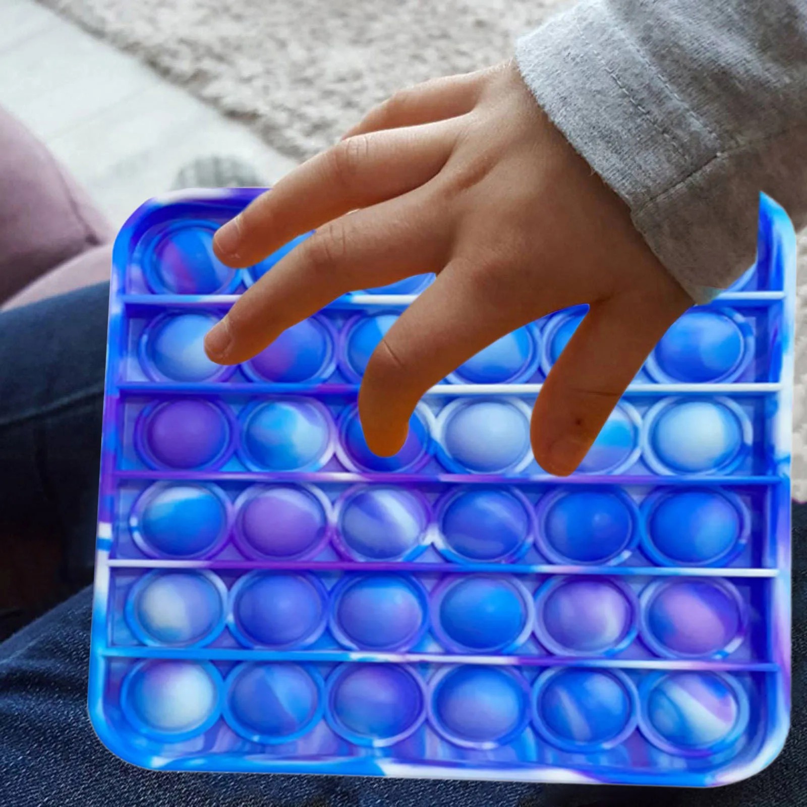 Juguete sensorial cuadrado de camuflaje, juguete sensorial con burbujas, especial para el autismo, alivio del estrés, Simple, hoyuelos, 1 unidad, 2021