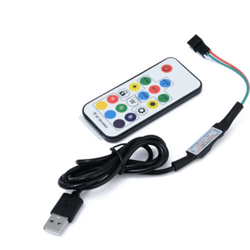 

5V USB LED Controller 17Key SP104E RF Wireless Remote Control For WS2811 WS2812B Driver IC Colorful RGB LED Strip 5050