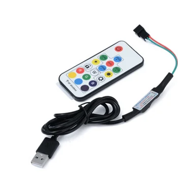 

5V USB LED Controller 17Key SP104E RF Wireless Remote Control For WS2811 WS2812B Driver IC Colorful RGB LED Strip 5050