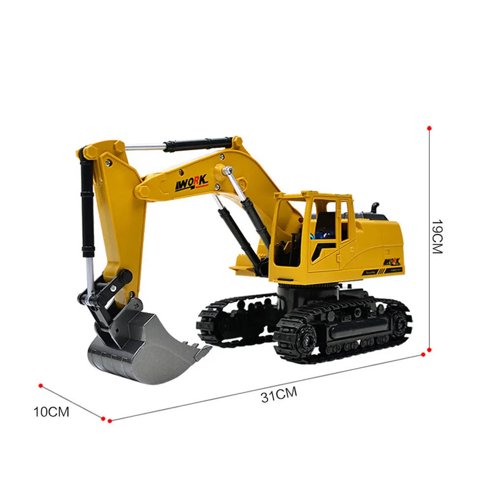 Heavy Metal Excavator Model Free Wheeler Die Cast Construction Toy 1:24 Scale Engineering Construction Vehicle Model Kids Toys