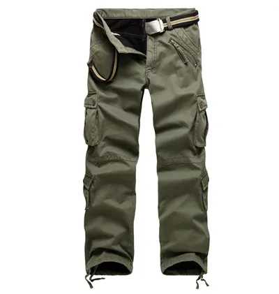 army green Tide зимние толстые флисовые теплые мужские военные тактические брюки карго с несколькими карманами свободные хлопковые повседневные комбинезоны брюки размера плюс 51 - Цвет: army green