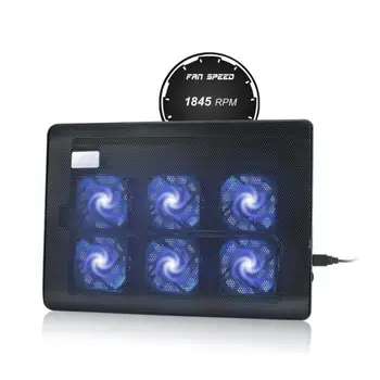 

Laptop Cooler Dual USB Cooling Pad With Six Fans Base Notebook Computer USB Fan Cooler Ultra Quiet Adjustable Laptop Stand