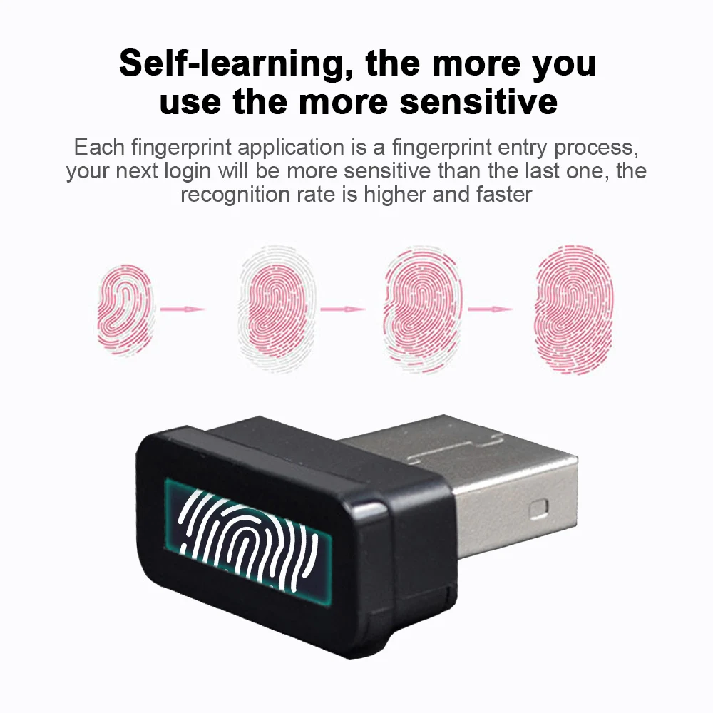 USB Fingerprint Reader Module for Windows 7、8、10 、11 Hello, Biometric Scanner padlock for Laptops & PC