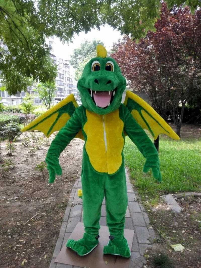 

Green Dragon Mascot Costume Suits Party Game Dress Outfits Event Unisex Cartoon Apparel Cosplay Halloween Xmas Adults Fursuit