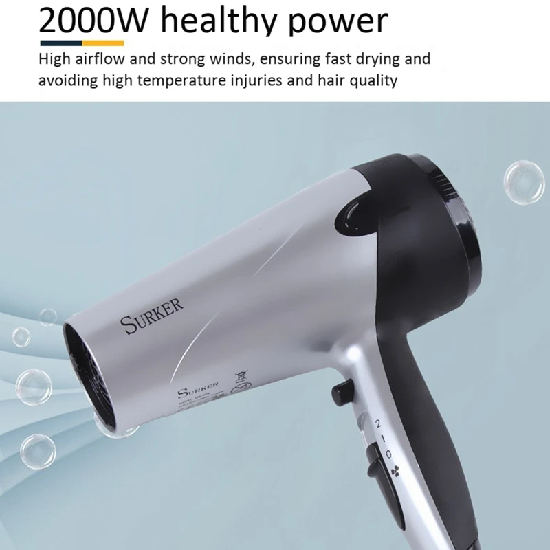 SURKER DW-778 Фен 2000 Вт три скорости ветра контроль постоянной температуры и быстрая сушка двойная защита от перегрева Фен