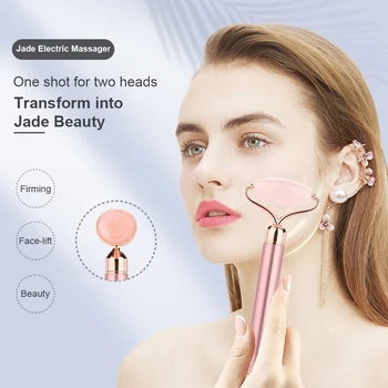 

Natural Thin Face Massager Tool Anti-Aging Facical Massage Pink Jade Electric Anti Aging Women Beauty Jade Massager