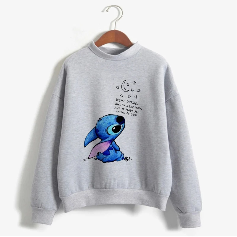Kawaii стежка Crewneck Толстовка Женская милая аниме "Лило и Стич" Толстовка Ladiy Girl пуловер Harajuku Kpop женская одежда - Цвет: 12