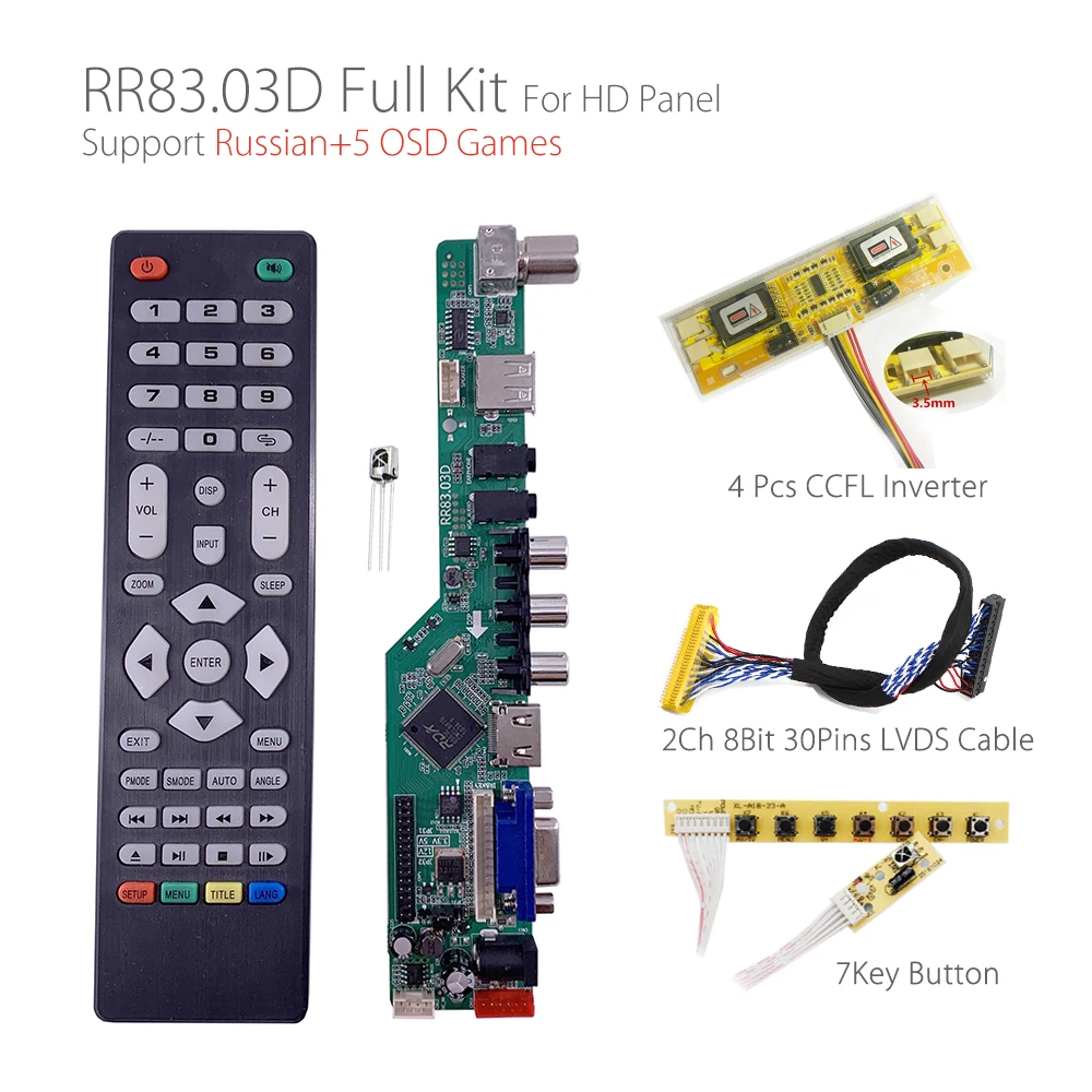 5 OSD games RR83.03D универсальный контроллер для ЖК телевизора драйвер настольного