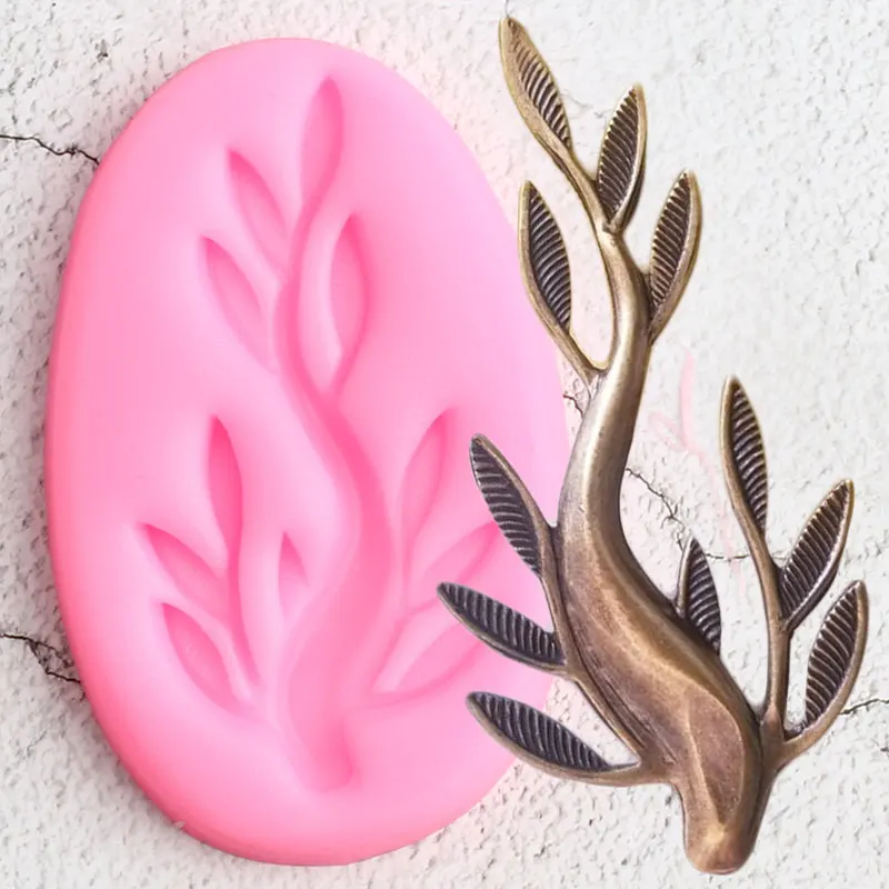 

Tree Branches Border Silicone Molds DIY Leaves Cupcake Topper Fondant Cake Decorating Tools Candy Clay Chocolate Gumpaste Moulds