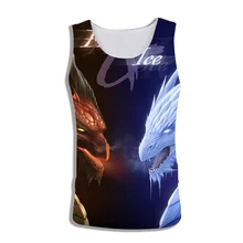 Западная классика Фэнтези 3D с принтом, без рукавов, майка с круглым вырезом рубашка мужская и женская повседневная одежда фитнес развлекательный жилет