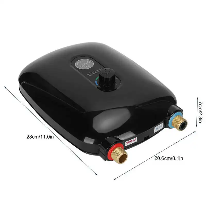 Calentador de agua eléctrico instantáneo de 6500 W, control de temperatura digital, calentador de agua instantáneo sin tanque, flujo de ducha, agua calentada_voghion.com
