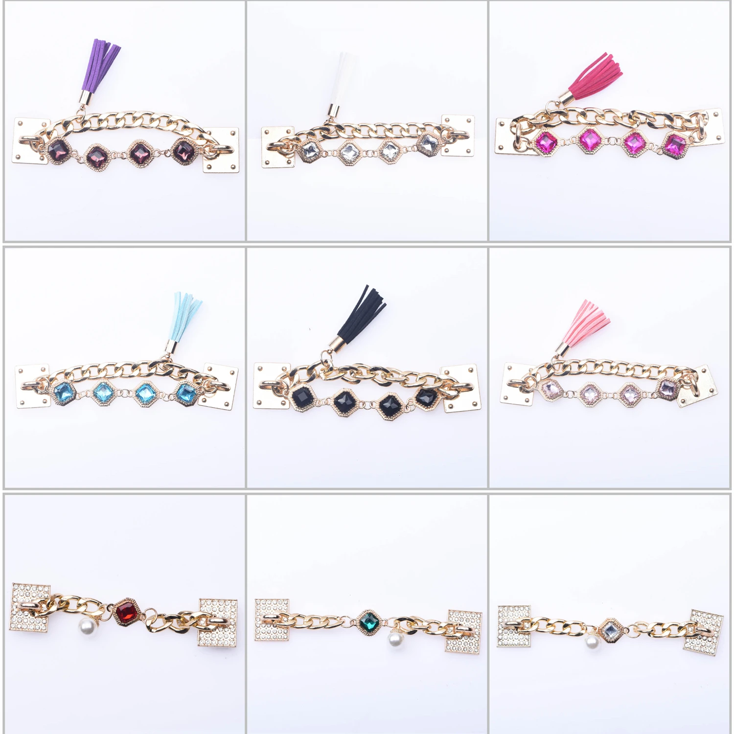 1 Pcs New Designer Chain Shoe Charms Croc Accessories Metal Charm Decoration for Croc Clog Shoes Pendant Buckle for Girl Gift