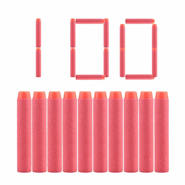 Refill Darts Bullets For Nerf N-strike Elite Series Blasters Children Toy Gun Blue Soft Bullet Foam Guns Accessories 100 pcs Round head