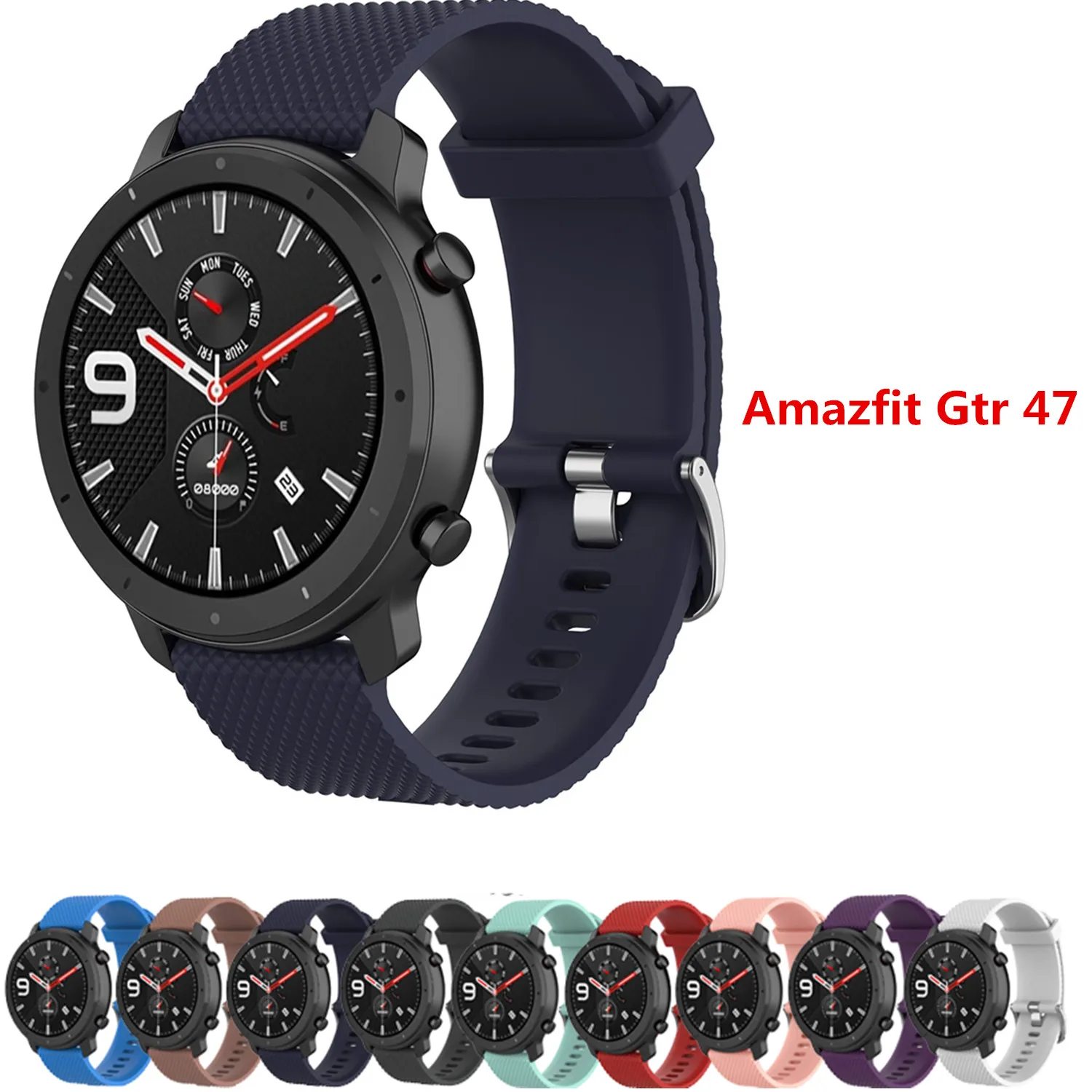 Ремешок для часов Huami Amazfit GTR 47 мм ремешок Смарт часы ремешок дышащие силиконовые браслеты мягкий пояс для полярных Vantage M браслеты