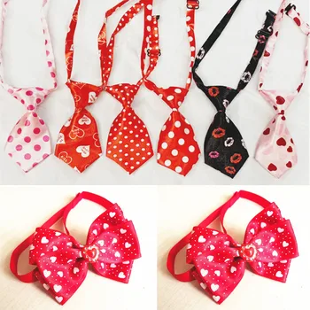 

100PC/Lot Lovely Heart Dog Ties Valentine Dog Accessories Cat Dog Bowties Pet Supplies
