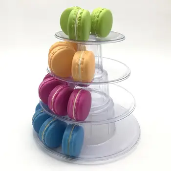 

Transparent 4 Layers Macaroons Display Tower Cupcake Stand Food Cake Stand Rack for Wedding Decoration Birthday Party Favor