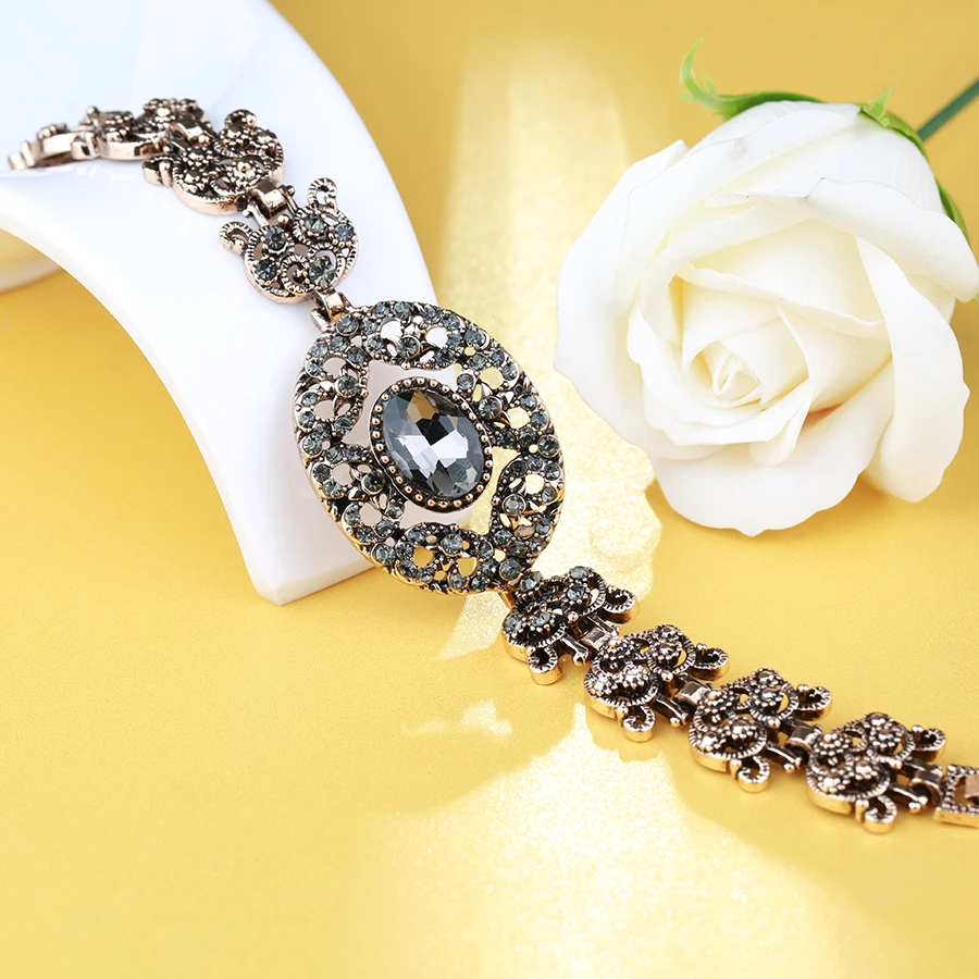 Kinel-New-Vintage-Cuff-Bracelets-For-Women-Antique-Gold-Color-Gray-Stone-Flower-Bangle-Spring-Indian (6)