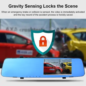 

Dashcam Car Driving Recorder Dashboard Camera 4.3inch HD Screen for Loop Recording and Motion Detection 140 Degree Wide Angle