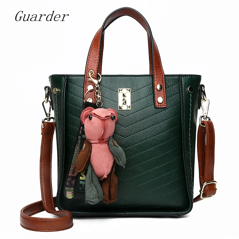

Guarder Retro Women Handbag Bag Bear Designer Lady Shoulder Bag Rivet Thread Crossbody Bag Female PU Leather Handle Bags GUA0082
