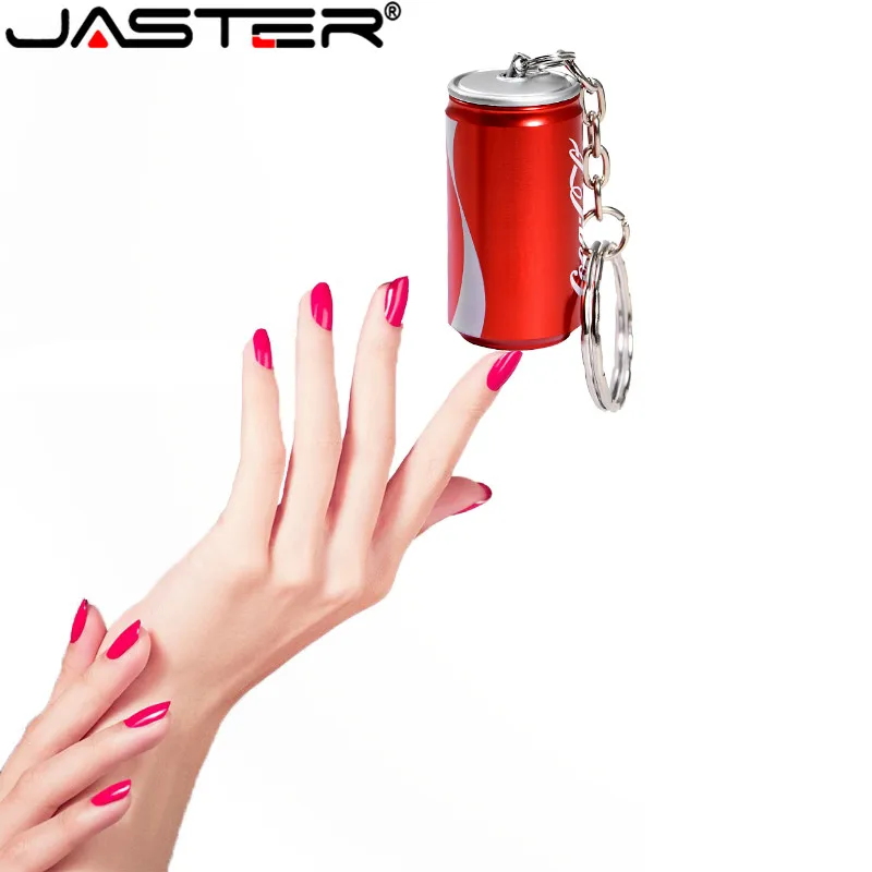 Металлический флеш-накопитель JASTER 2.0USB, бутылки, банки, флешка, карта памяти, кокс, банки 4G 8G 16G 32GB 64GB 128GB U диск, подарок