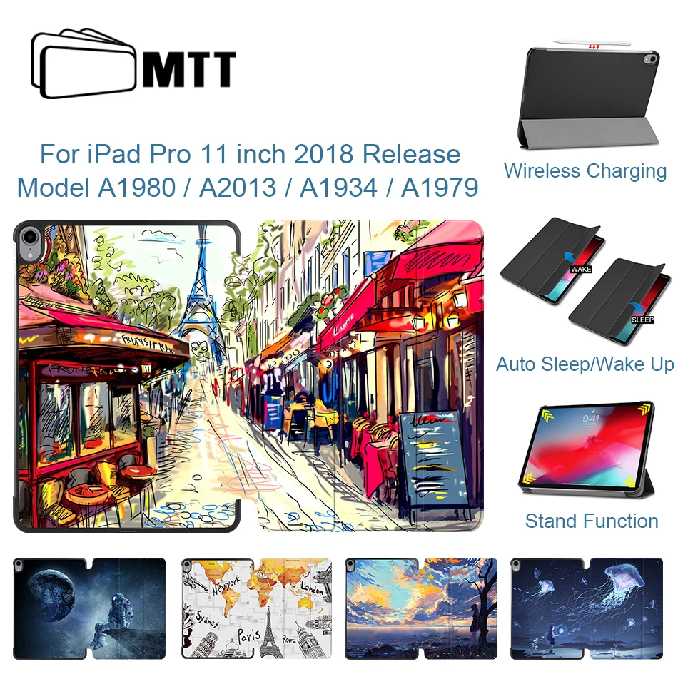 MTT 2018 Чехол для iPad Pro 11 дюймов из искусственной кожи Магнитный флип чехол с