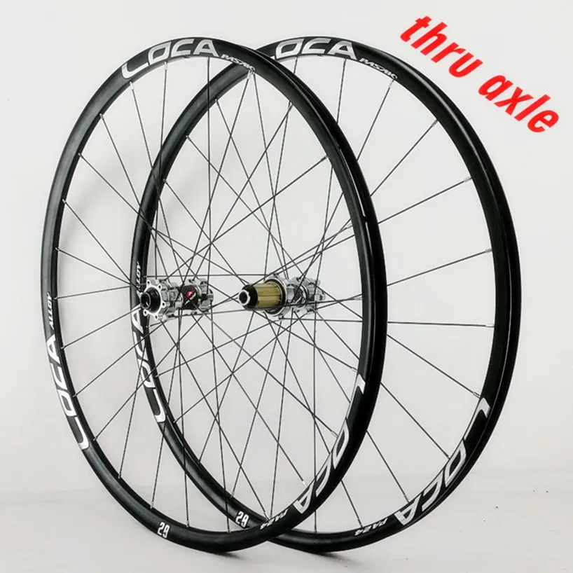 PASAK 26/27.5/29inch Mountain Bike Wheelset Thru-axis Disc Brake 24H Stright Pull Axle 12Speed Alloy Wheels 700C MTB Rim