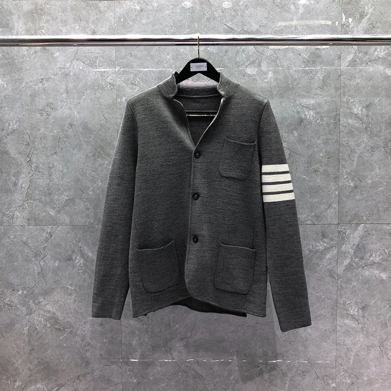 クラシカルファッション Tbトムスーツautunm冬の男ジャケットファッションブランドブレザークラシック4バーシングルブレストニットコートビジネスフォーマルグレーtbスーツ 激安ショッピング Www Escolasaka Com