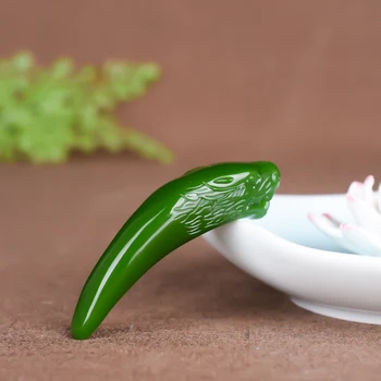 

WOLF TOOTH NATURAL GREEN JADE PENDANT NECKLACE CHINESE HAND CARVED CHARM JEWELRY FASHION ACCESSORIES AMULET FOR MEN WOMEN GIFTS