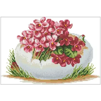 

Easter eggs and flowers (2) patterns Counted Cross Stitch 11CT 14CT 18CT DIY Chinese Cross Stitch Kit Embroidery Needlework Sets