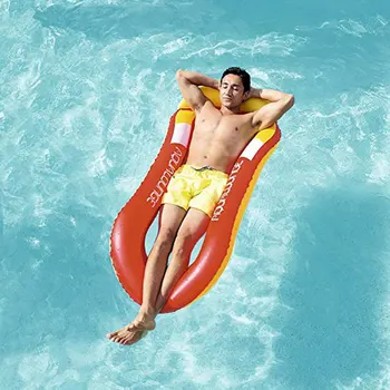 

Single inflatable floating row net pocket recliner with tents Universal floating bed floating boat water bed beach mat