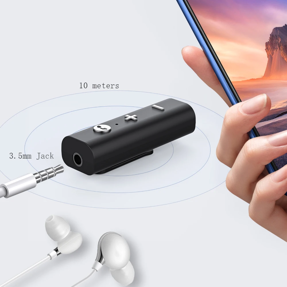 Kebidu 3.5Mm Jack Audio Bluetooth 5.0 Ontvanger Voor Oortelefoon Draadloze Adapter Bluetooth Aux Audio Muziek Transfer Voor Hoofdtelefoon