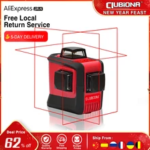 CLUBIONA 3D 360 rotatif 12 lignes Laser de niveau croisé avec fonction de slash d'inclinaison, récepteur Super puissant vertical et horizontal OK