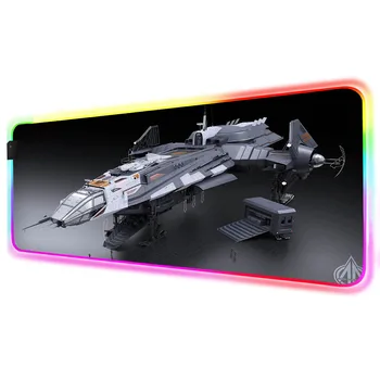 

ZSUXTC Airplane Fighter Printed RGB XXL Mouse Pad Gamer Led Laptop Rubber Base with Backlight Mouse Pad Keyboard Desktop Desk
