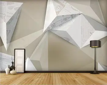 

Custom large mural solid geometry creative abstract newspaper wallpaper mural