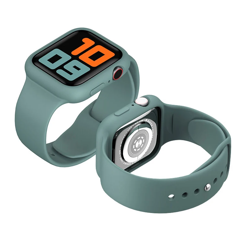 

Silicone Case&strap for apple watch band 38mm 40mm 42mm 44mm Shockproof Protector cover for iWatch bracelet 5/4/3/2 accessories