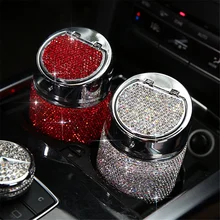 Aliexpress - Luxury Diamond Car Ashtray Pink White Gold Color Crystal Shiny Auto Ashtray Holder with Cover for Car Great Gift for Women Girls